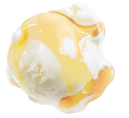ice cream and syrup